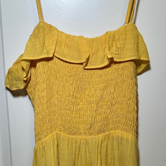 Yellow Ruffled Women's Dress - Picture 2 of 2